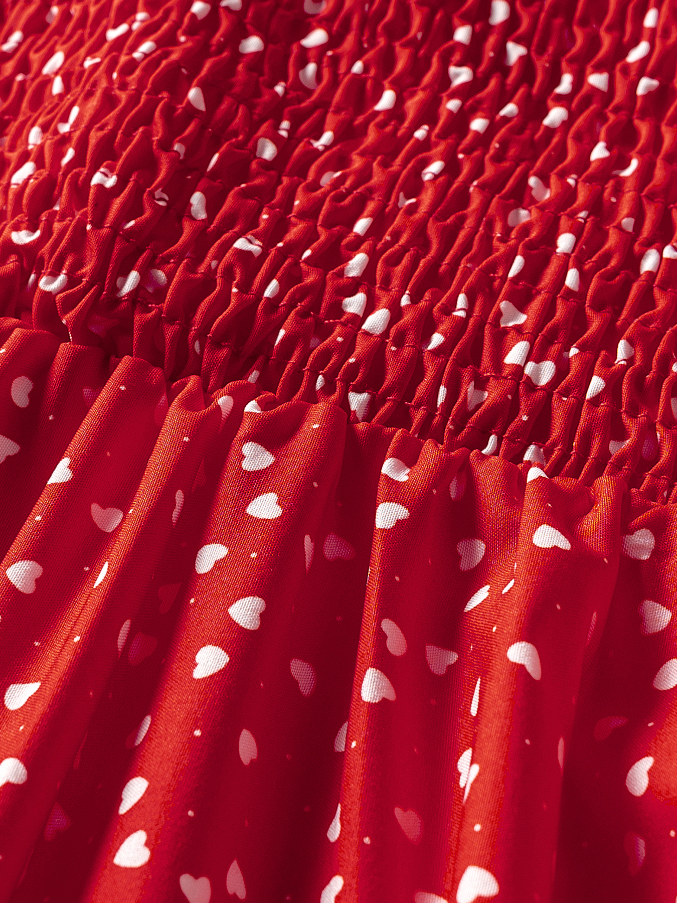 Woman's Red Heart Print Spaghetti Strap Sweetheart Neck Mini Dress-Aegean-sea