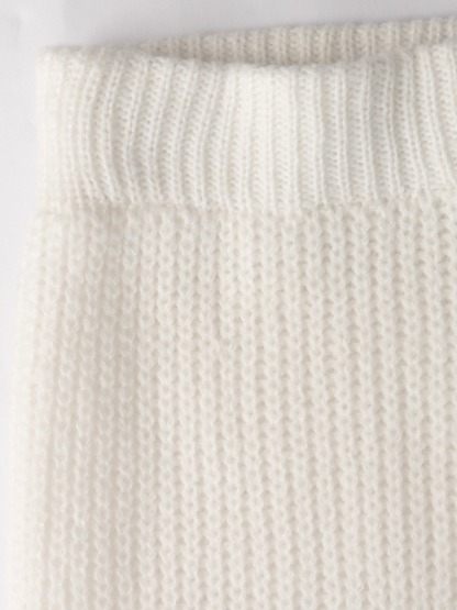 White Knit Long-Sleeve Short-Short Suit Woman Loose Lazy Style Two-piece Suit