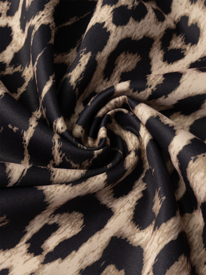 Leopard pattern wide leg pants woman, high waist drop feeling loose pants-Aegean-sea