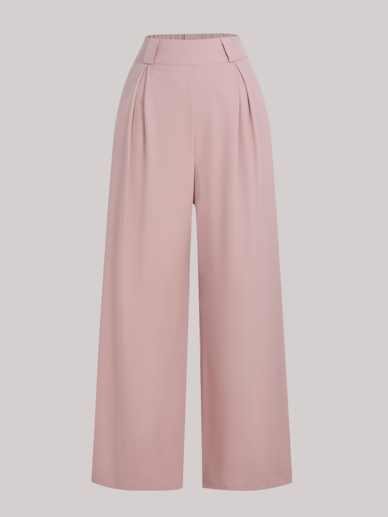 Pantalones anchos de cintura alta de color rosa para mujer-Aegean-sea