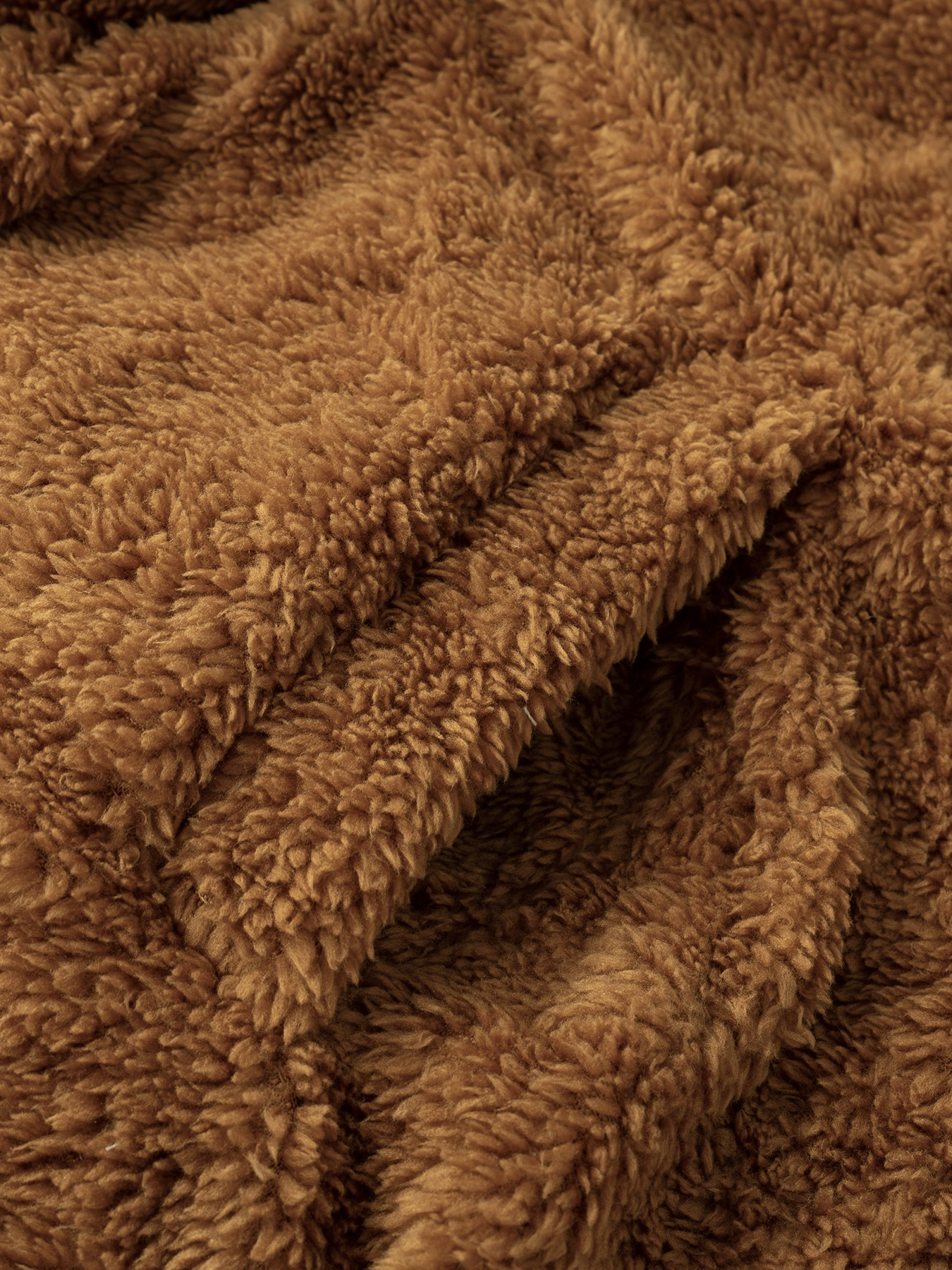 Women's Brown Teddy Fleece Hooded Long Coat-Aegean-sea