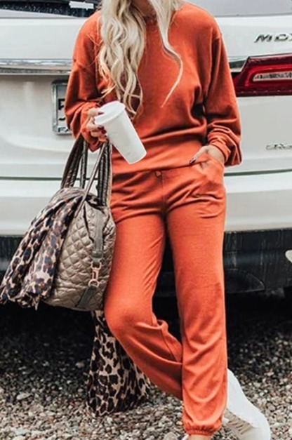 Loose Sweater Suit Women‘s Long-Sleeve Blouses Leg-Tight Sweaters Casual Home-to-Work Skinny Two Suits