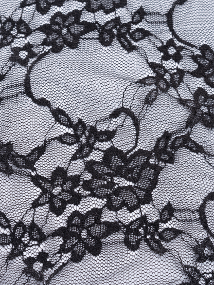 Woman's Black One-Shoulder Halter Lace Mermaid Maxi Dress