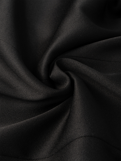 Woman's Black Lace-Up Waist Tailored Blazer-Aegean-sea