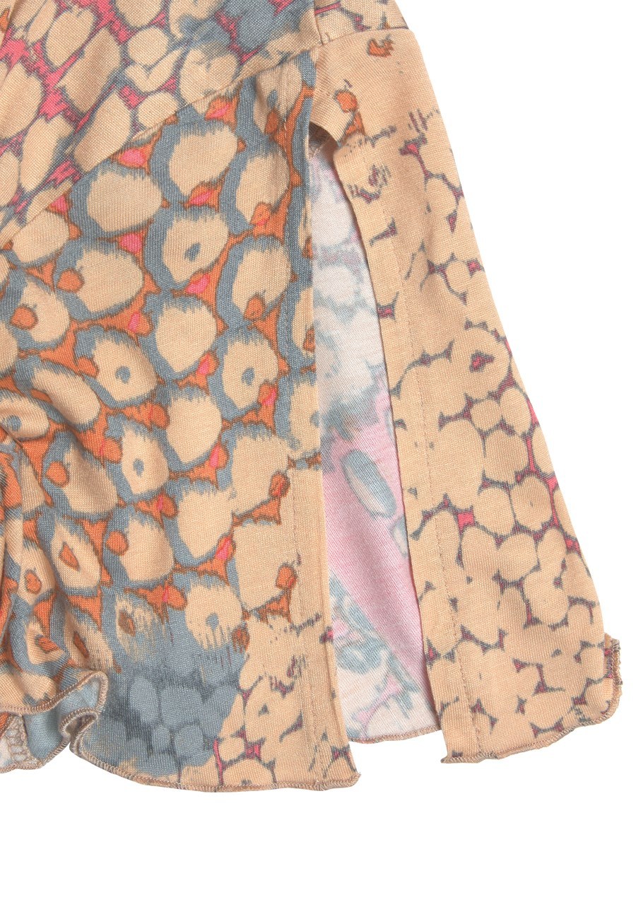 Retro snake-patterned V-neck wraparound skirt, holiday split long skirt