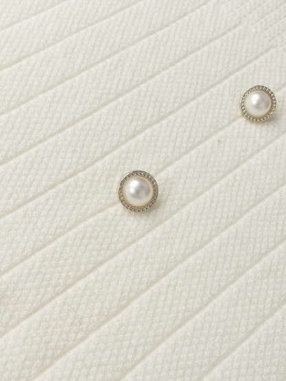 Woman's White Ruffled Square Neck Ribbed Knit Top with Pearl Buttons-Aegean-sea