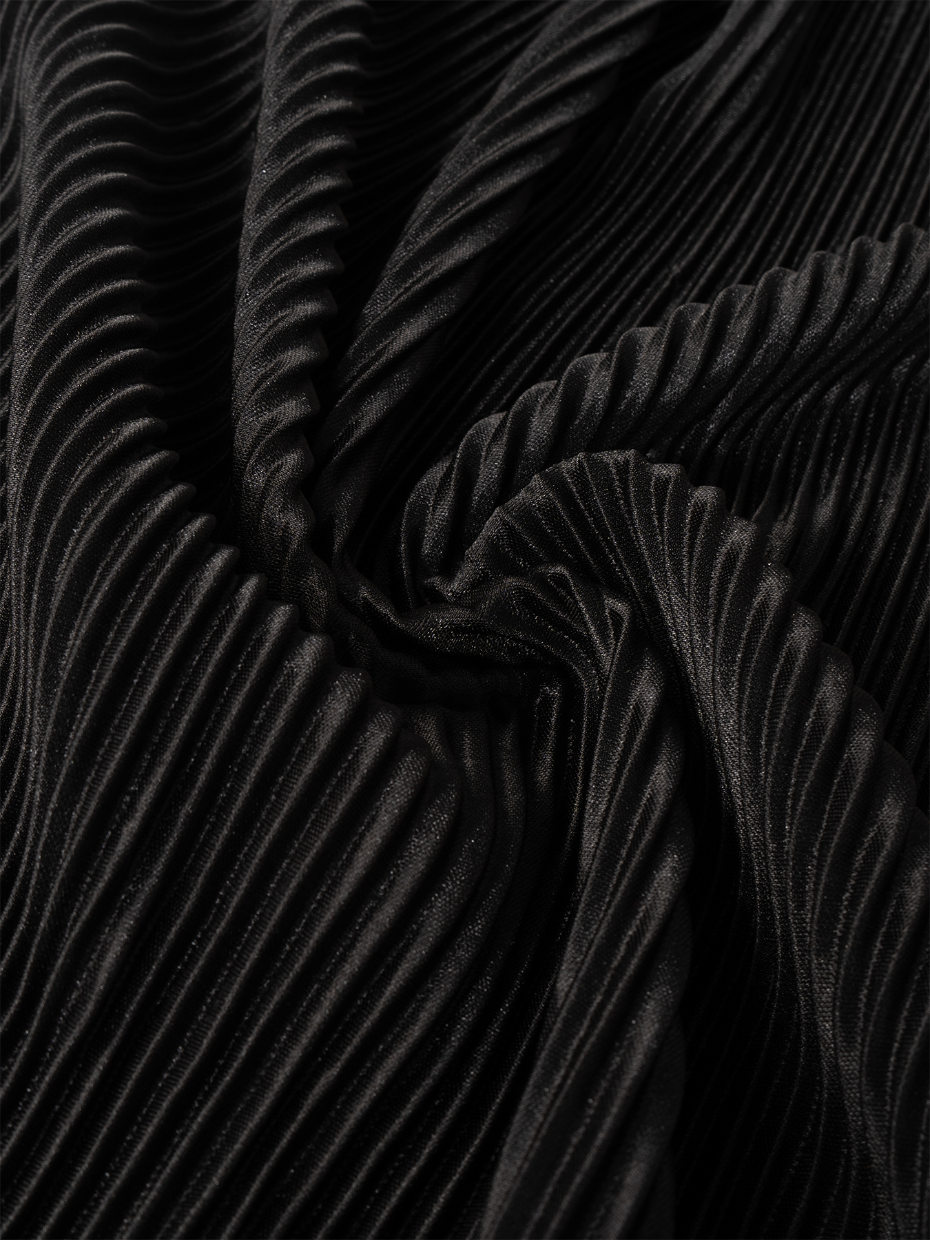 Woman's Long Sleeve Maxi Dress with Bell Sleeves, Vertical Pleats and Side Slit-Aegean-sea