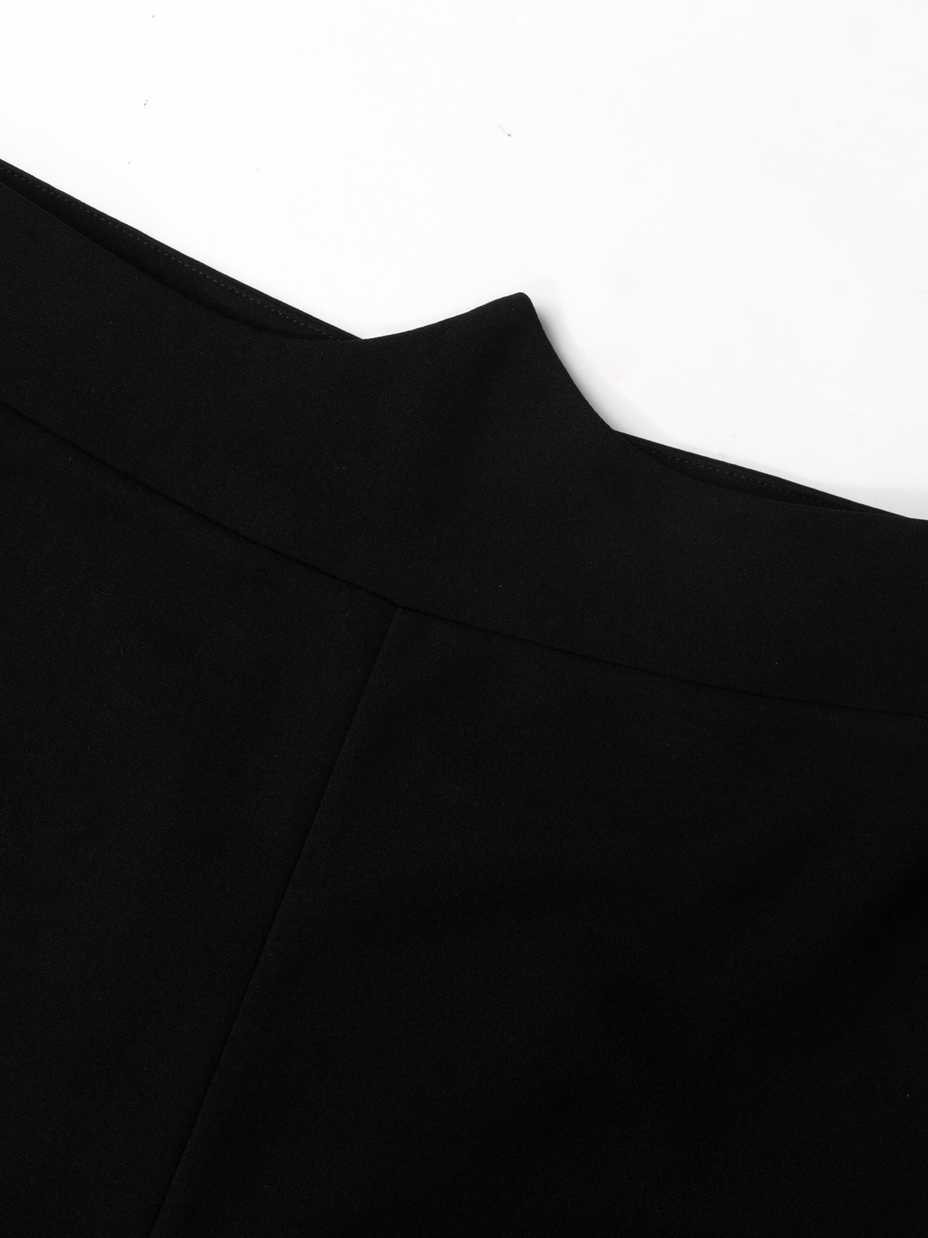 Woman's White Wrap Blouse & Black High-Waisted Flare Pants Two-Piece Set-Aegean-sea