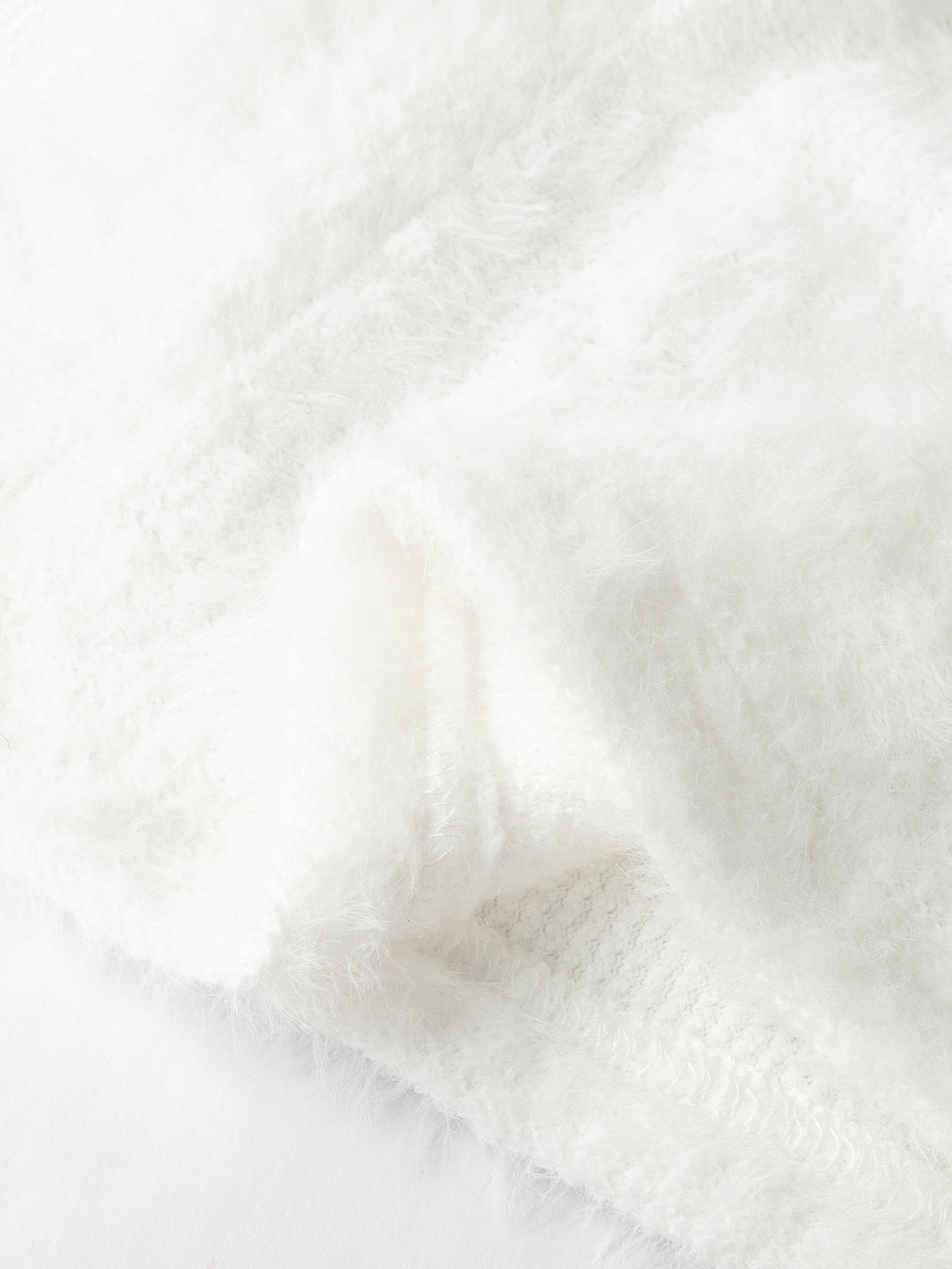 White Longline Open Front Cardigan with Puff Sleeves-Aegean-sea