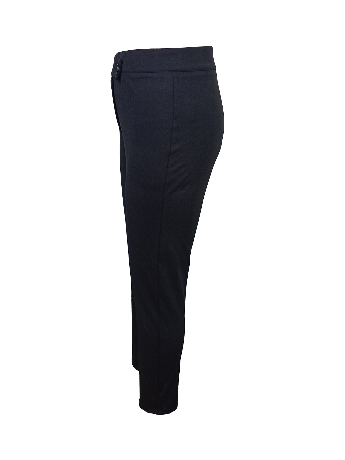 Woman's High Waist Asymmetric Button Slim Ankle Pants-Aegean-sea