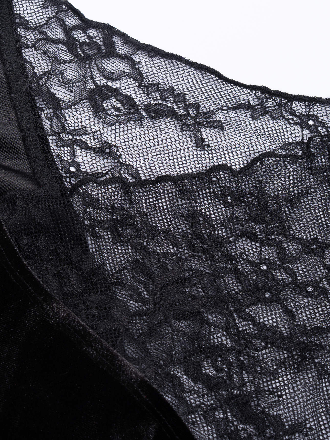 Black Velvet Lace Dress Split-Cut Long Dress Dress Sexy Long-Sleeve Bundle Tail Dress with Dinner Party Attitude