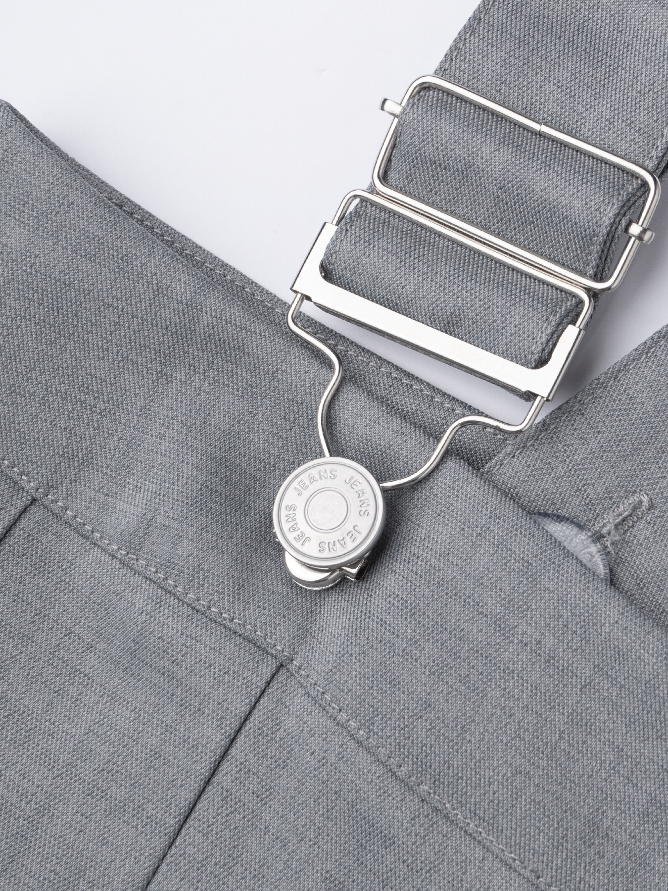 Gray cross-strap wide-legged pants, high-waisted business suit pants