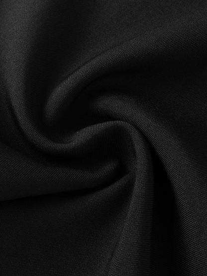 Woman's sleeveless backless suit collar-buttoned high-waisted wide-legged jumpsuit-Aegean-sea