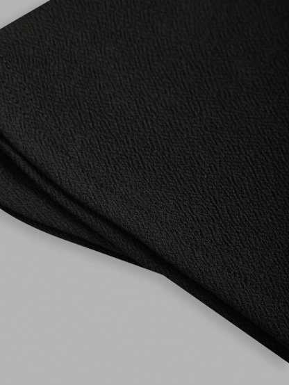 Woman's White Striped Sleeve Bustier Top & Black High-Waisted Flared Pants Two-Piece Set-Aegean-sea