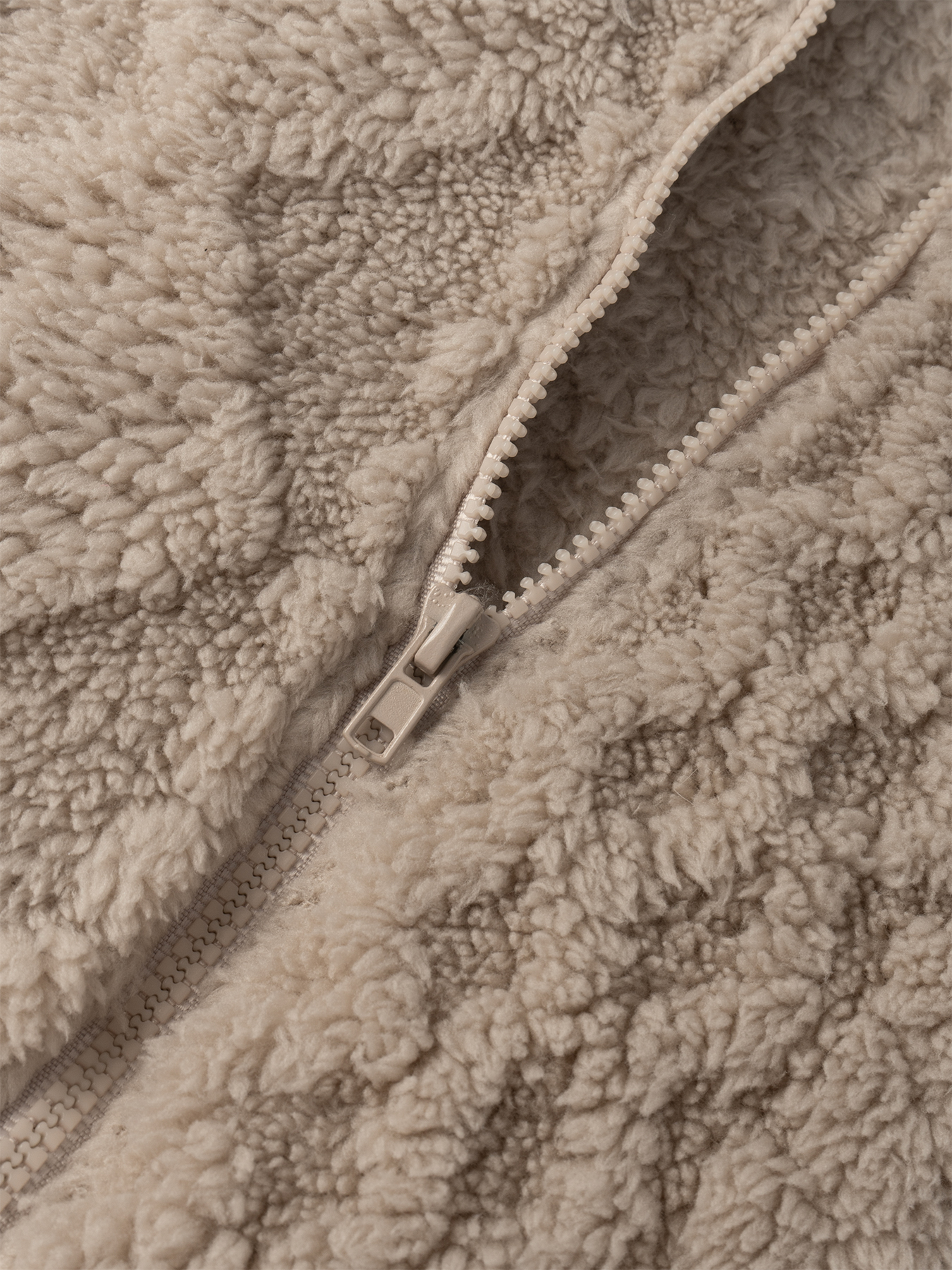 Woman's Soft Lazy Style Khaki Fleece Hooded Coat: Autumn-Winter Warm Mid-Length Textured Zip-Up Coat-Aegean-sea