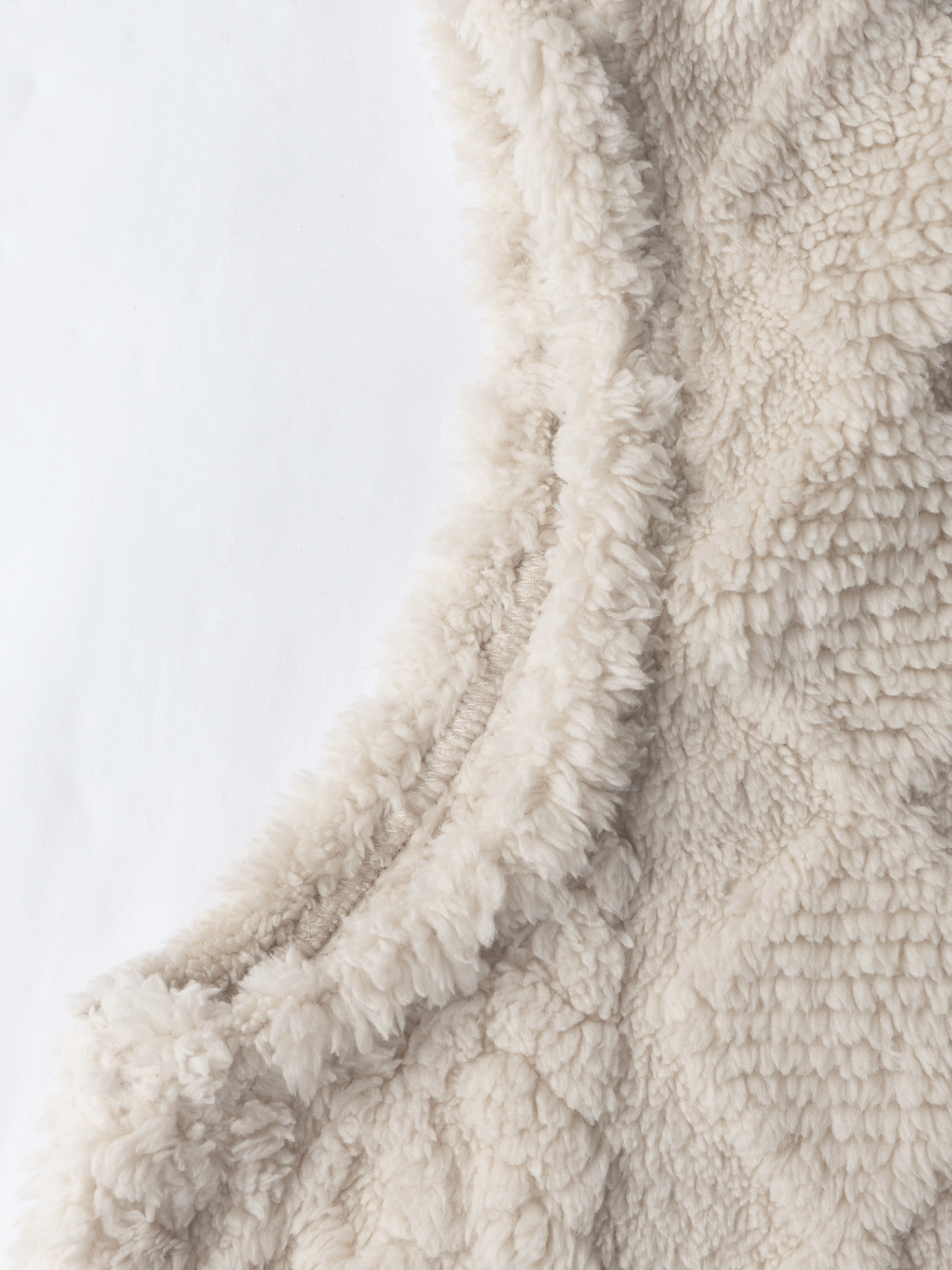 Vestido frontal sin mangas con botones de sherpa beige para mujer-Aegean-sea