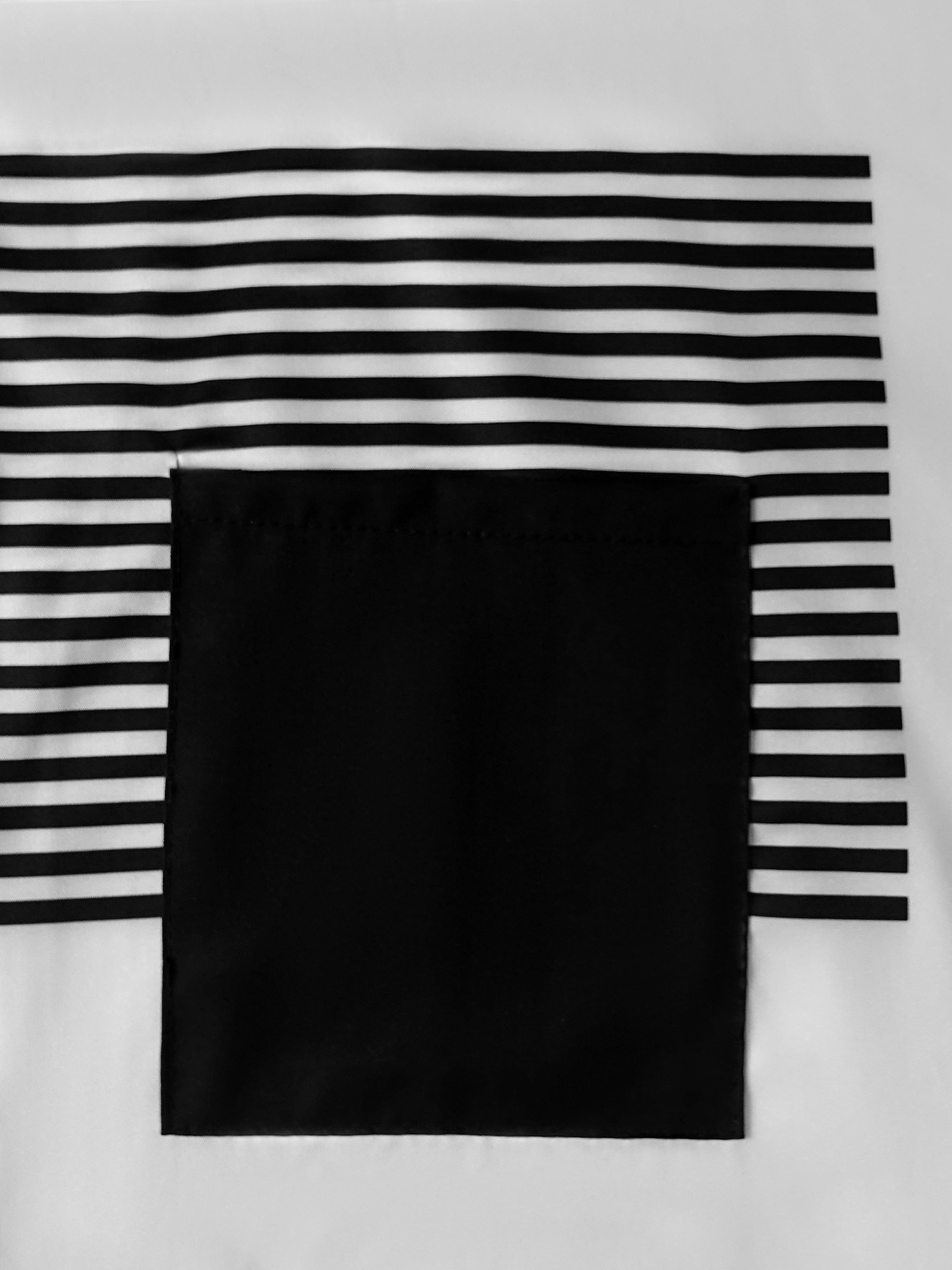 Woman's Collared Button-up Shirt with Striped & Square Patch Detail-Aegean-sea