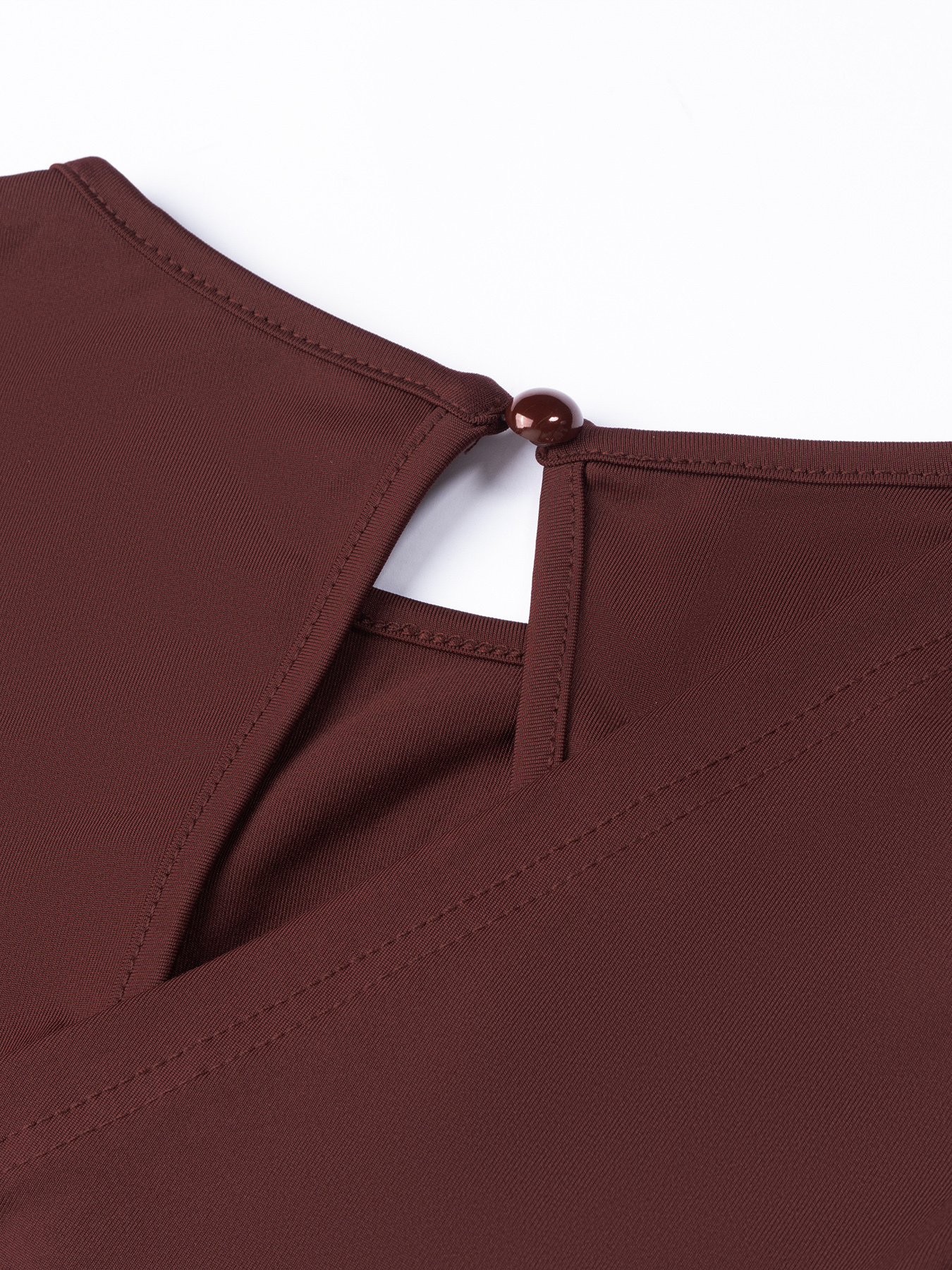 Brown pleated long-sleeved short-sleeved dress Sexy fitted round collar skirt