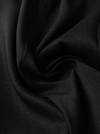 Black Deep V-neck suit jacket, puffed sleeve flared sleeve waist short cardigan-Aegean-sea