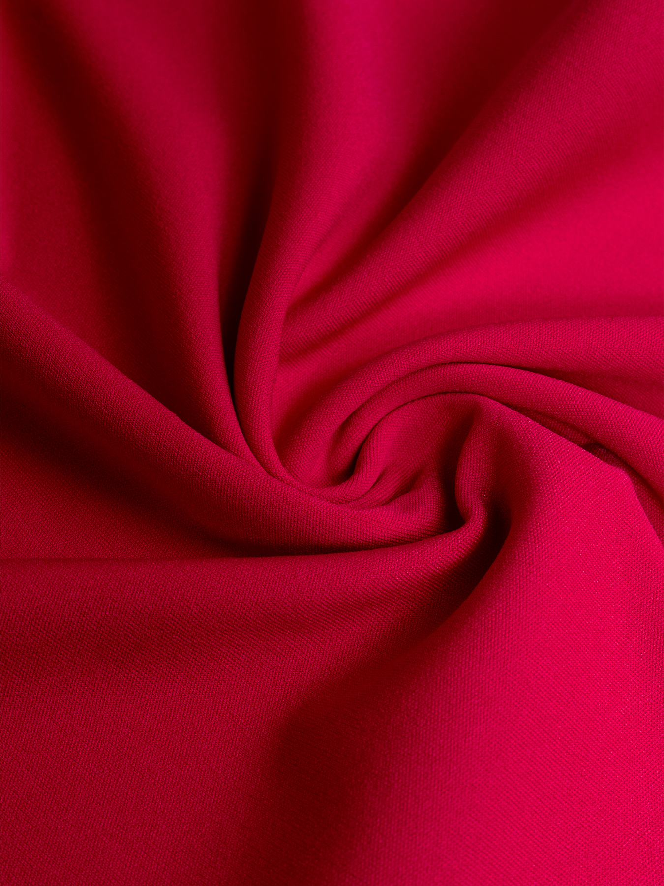 Fitted Red Midi Dress - High Neck & Asymmetrical Slit