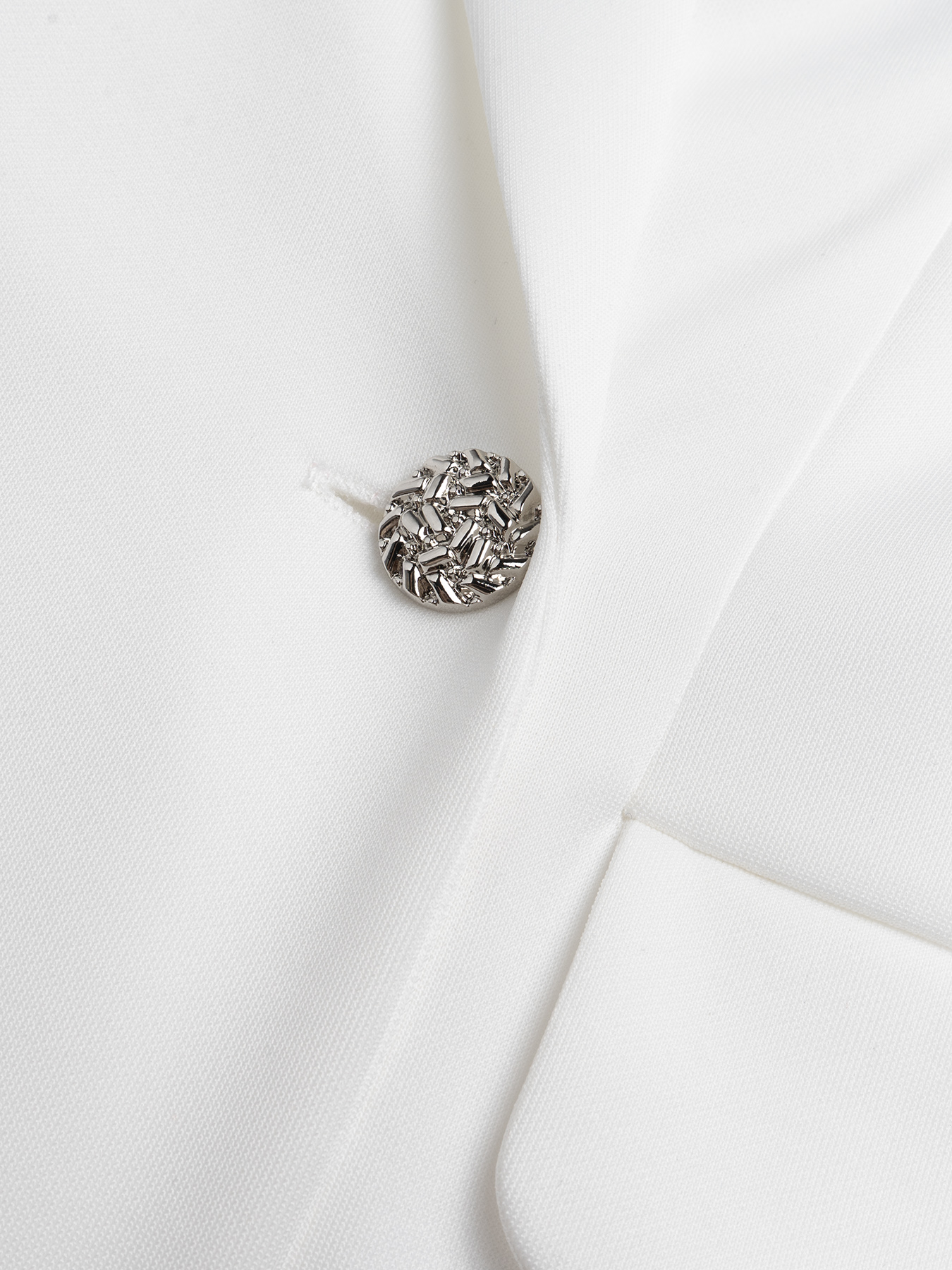 White Blazer Dress with Embellished Double Buttons-Aegean-sea