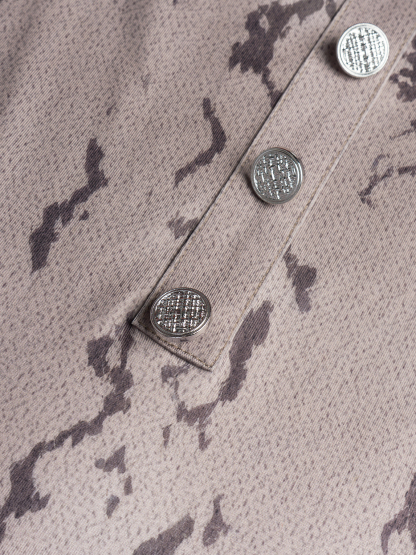 Woman's Beige Snake Print Square Neck Asymmetric Midi Dress