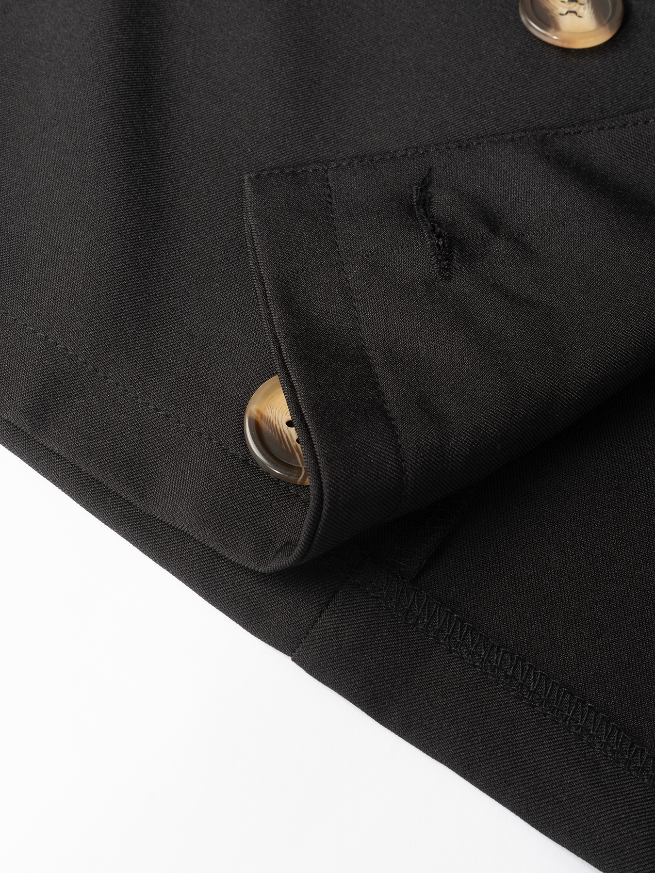 Woman's Black Cropped Double-Breasted Jacket with Metal Buttons-Aegean-sea