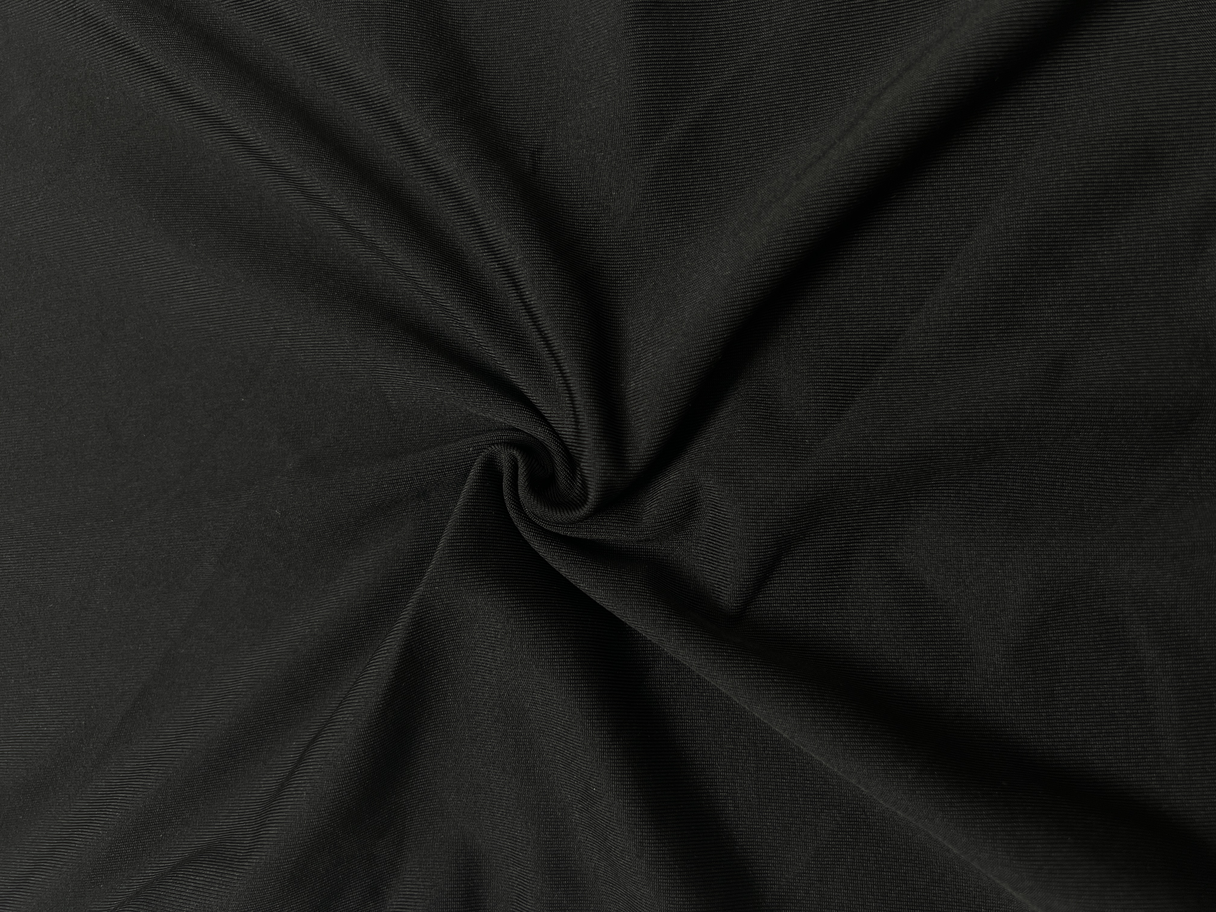 Woman's Black Crew Neck Long-Sleeve Fitted Top-Aegean-sea