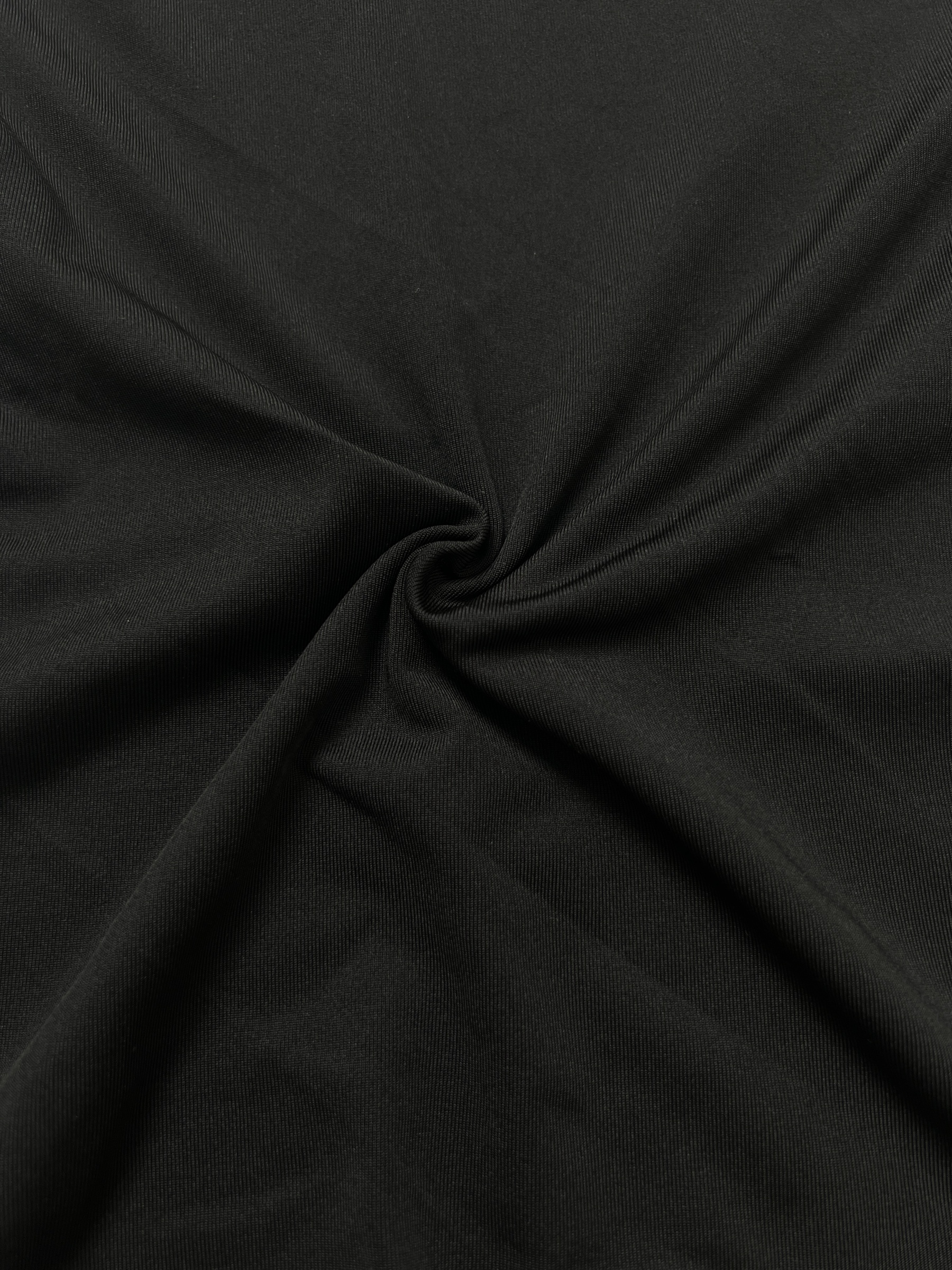 Woman's Black Crew Neck Long-Sleeve Fitted Top-Aegean-sea