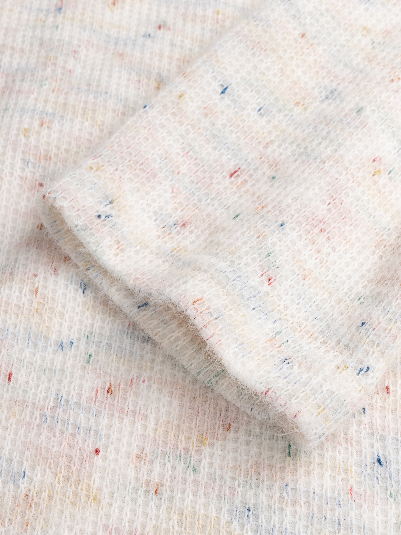 Cárdigan de punto moteado de frente abierta para mujer con mangas batwing-Aegean-sea