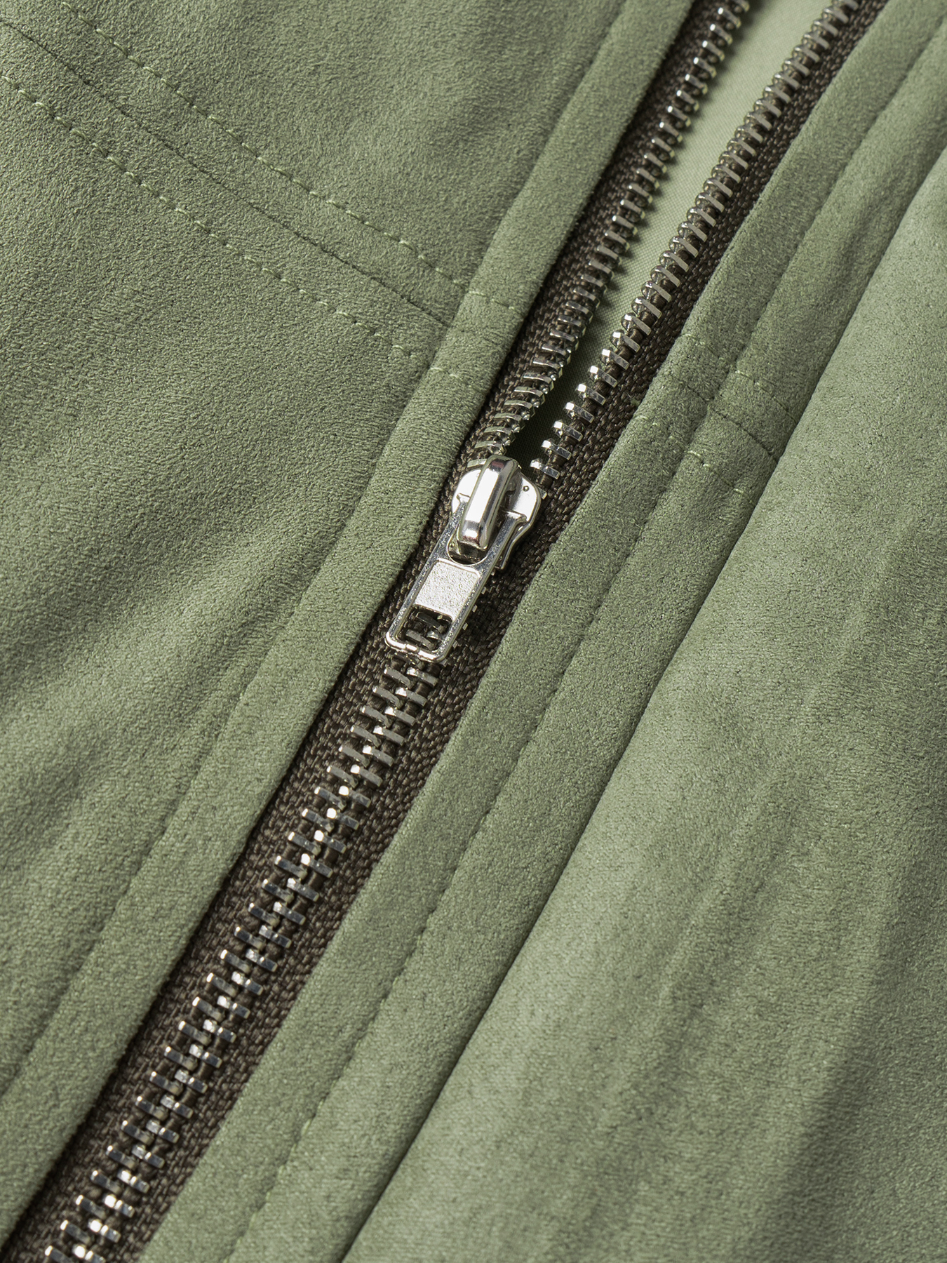 Black and green contrasting reversal suede shirt Loose long-sleeved jacket jacket jacket