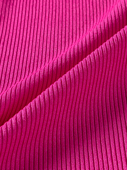 Woman's Fuchsia Tie Shoulder Sweetheart Neck Ruched Bodycon Midi Dress-Aegean-sea