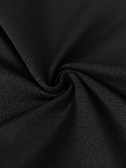 Woman's Black Halter Neck 3D Floral Embellished Tassel Hem Maxi Dress