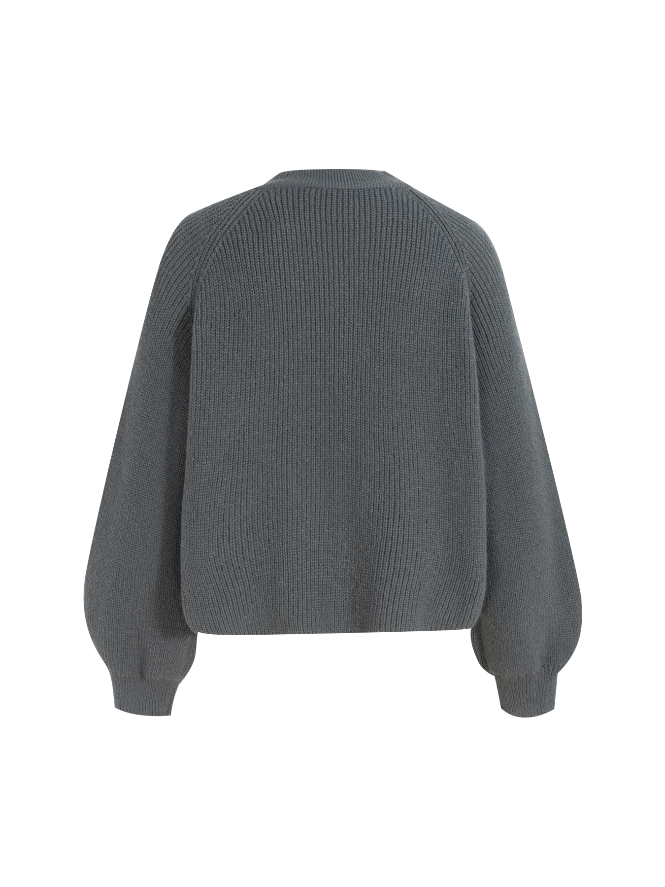 Gray Button-Front Loose Fit Knit Cardigan-Aegean-sea