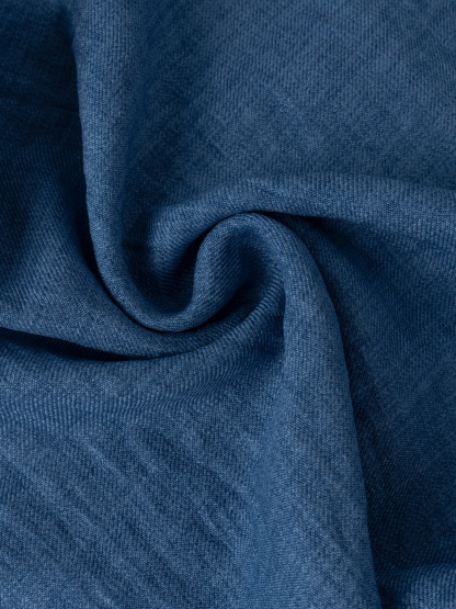 Women's Blue Wide-Leg Pants with Crisscross Waist Detail-Aegean-sea