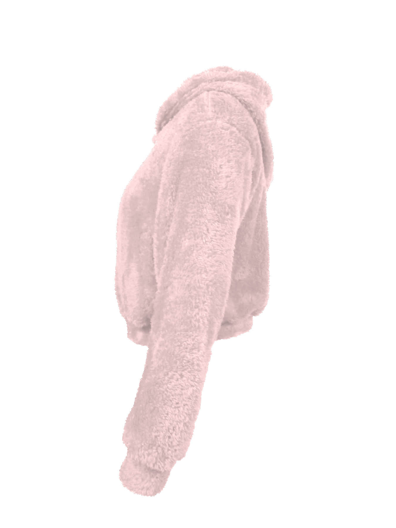 Women's Pink Fuzzy Zip-Up Hooded Cropped Coat-Aegean-sea