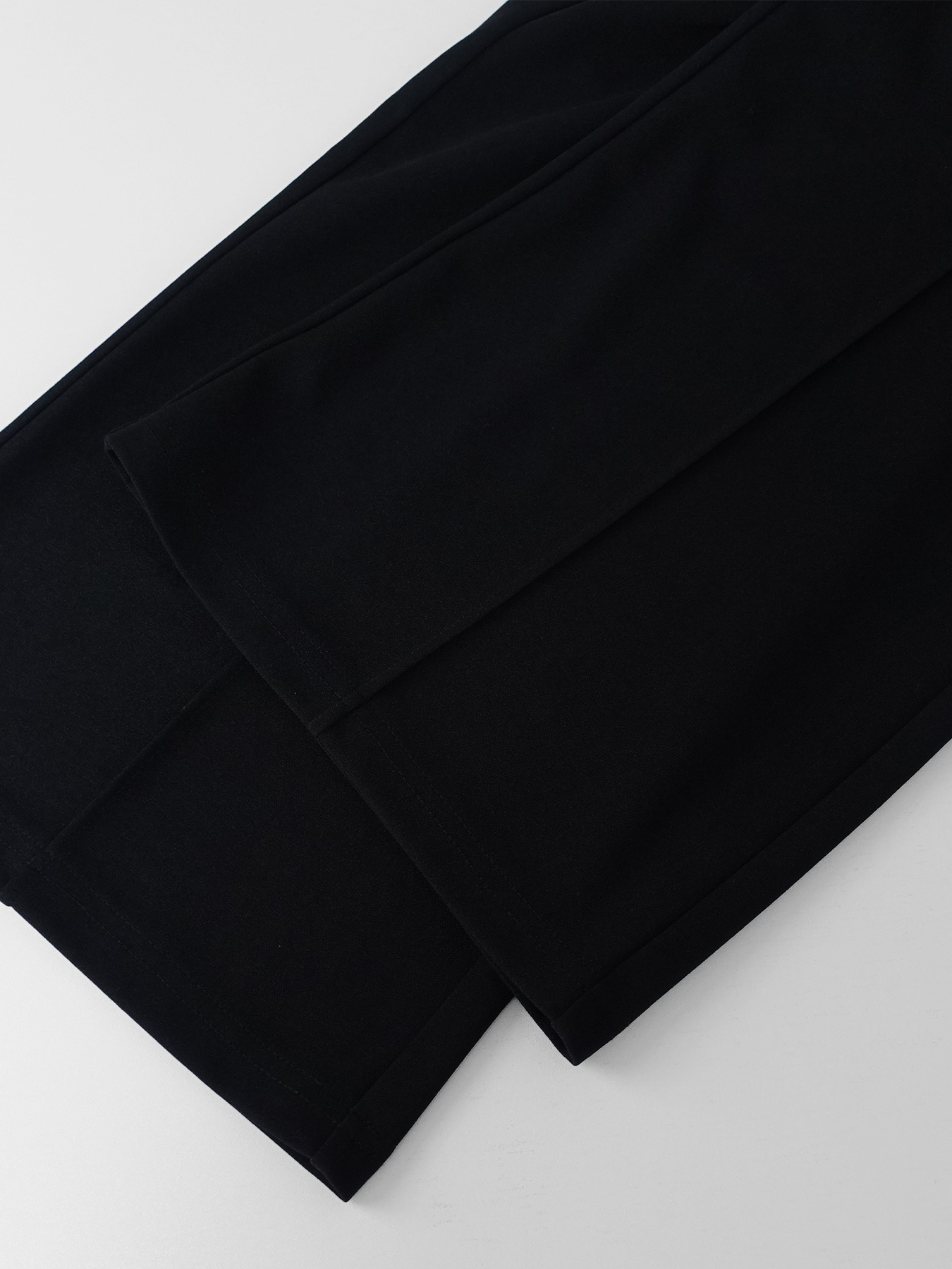 Black High-Waisted Wide Leg Pants with Gold Buckle Detail-Aegean-sea