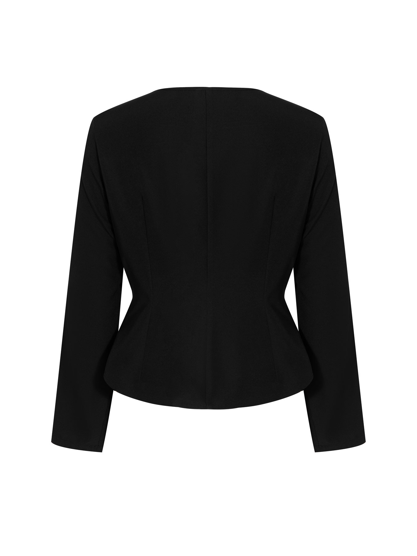 Woman's French Chic Wide Lapel Waist-Cinching Slimming Chanel-Inspired Blouse-Aegean-sea