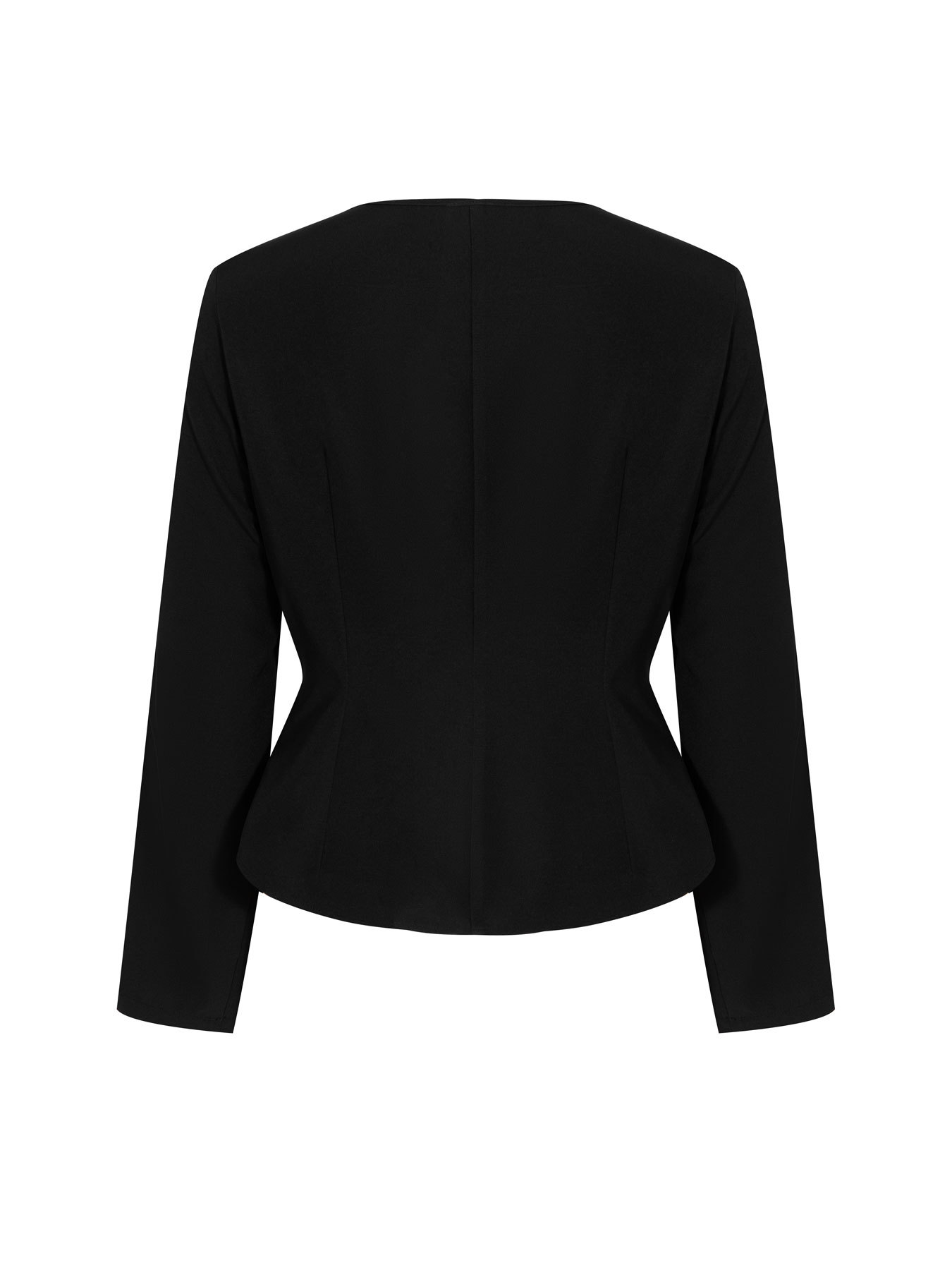 Woman's French Chic Wide Lapel Waist-Cinching Slimming Chanel-Inspired Blouse-Aegean-sea