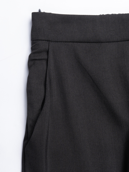 Women's Black Tailored Vest and Wide-Leg Trouser Set-Aegean-sea