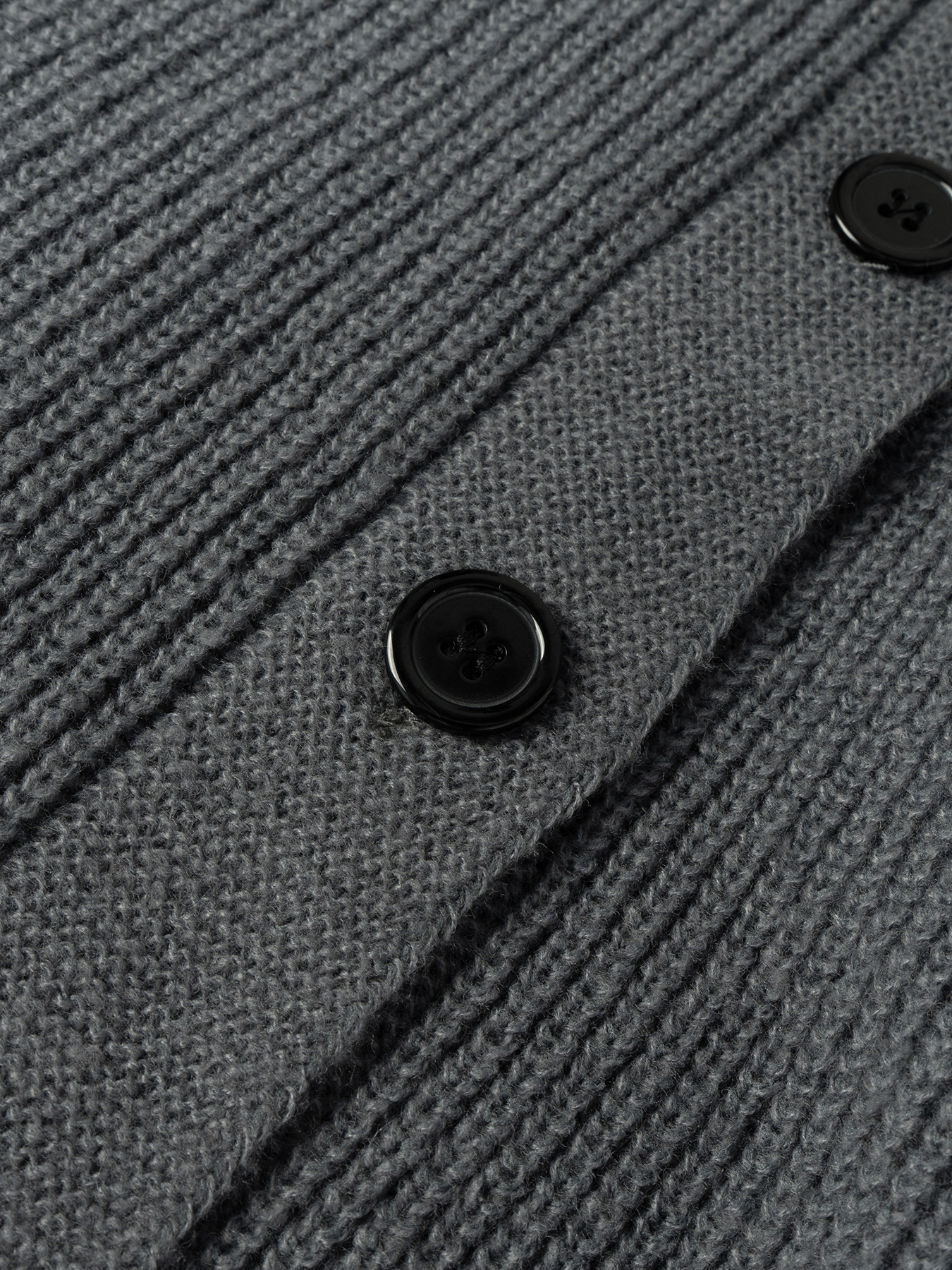 Gray Button-Front Loose Fit Knit Cardigan-Aegean-sea