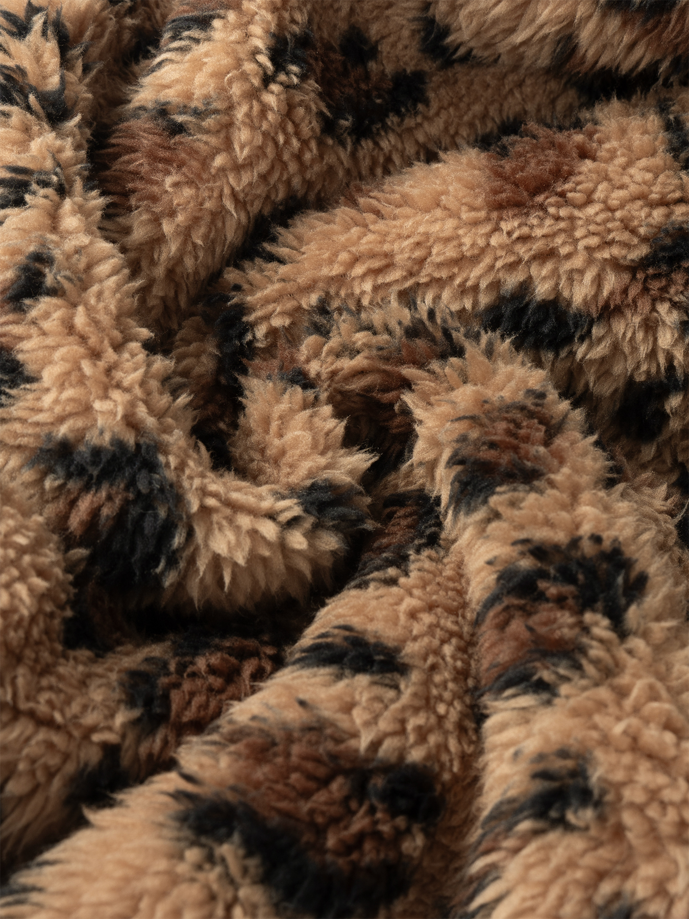 Leopard Print Fuzzy Wide Leg Pants with Drawstring Waist-Aegean-sea