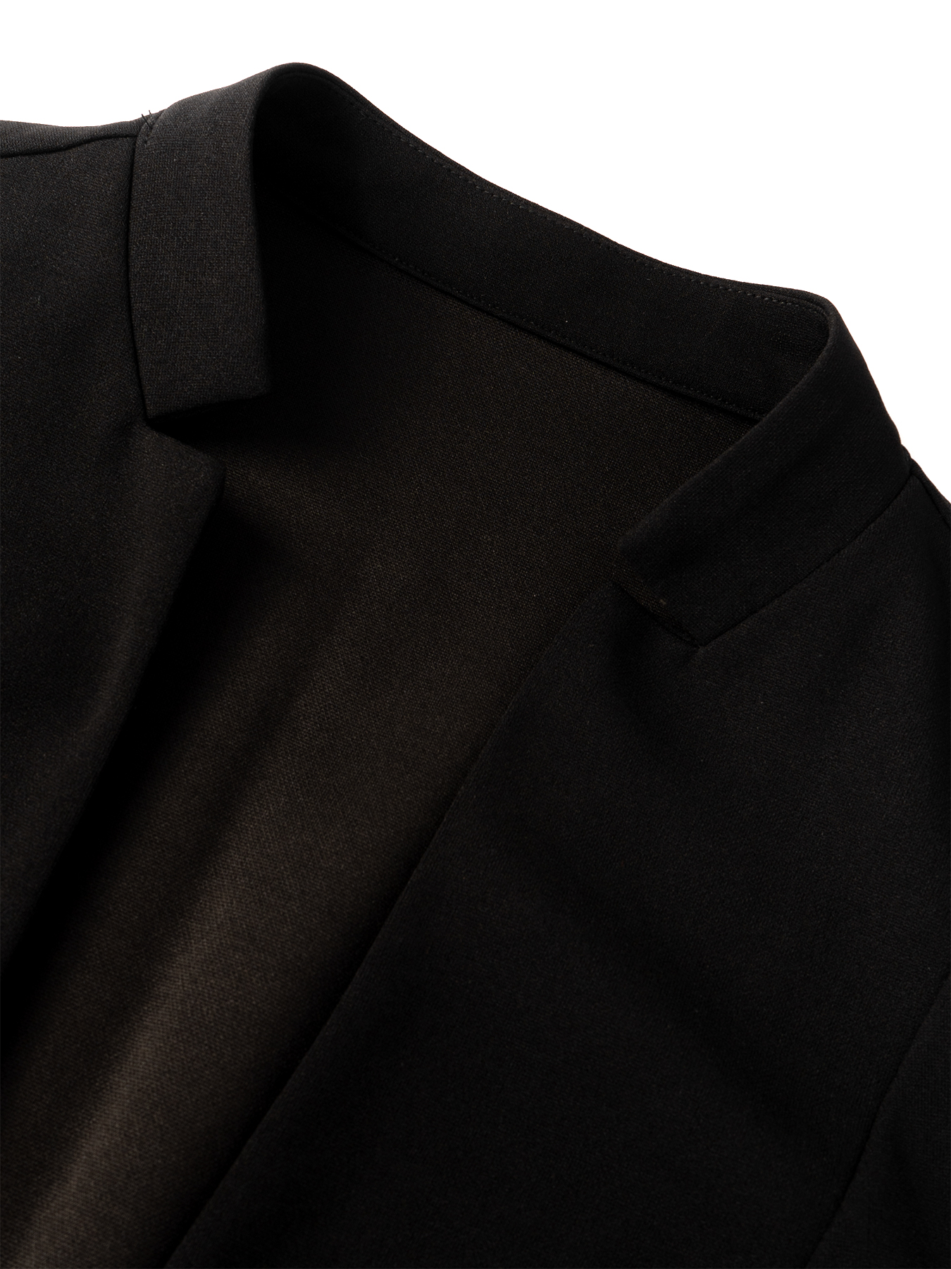 Woman's Black Stand-Collar Waist-Fitted Blazer | Cuff Sheer Mesh Panel Office Suit Jacket-Aegean-sea