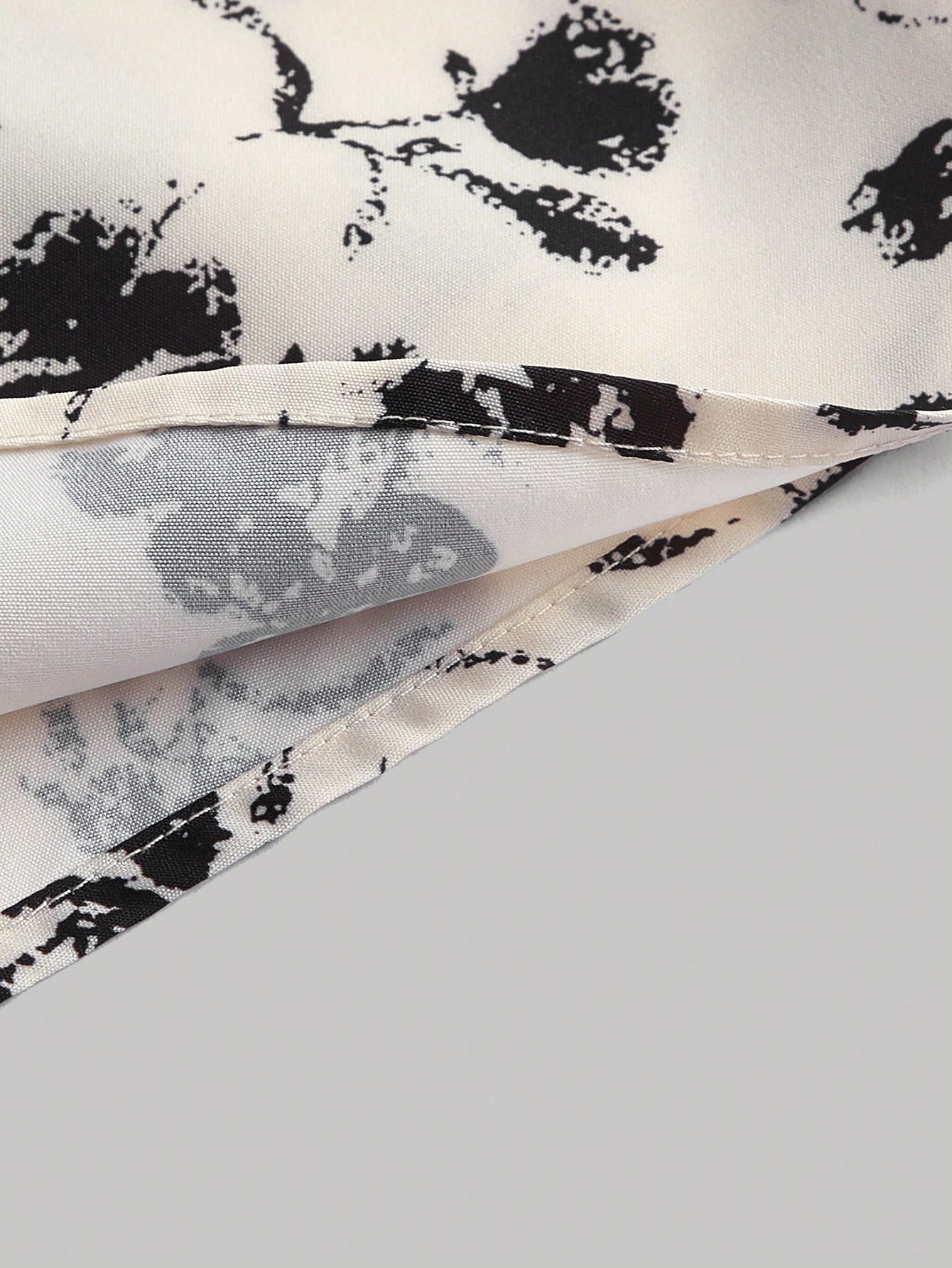 Women's Black and White Floral Print Spaghetti Strap Midi Dress-Aegean-sea