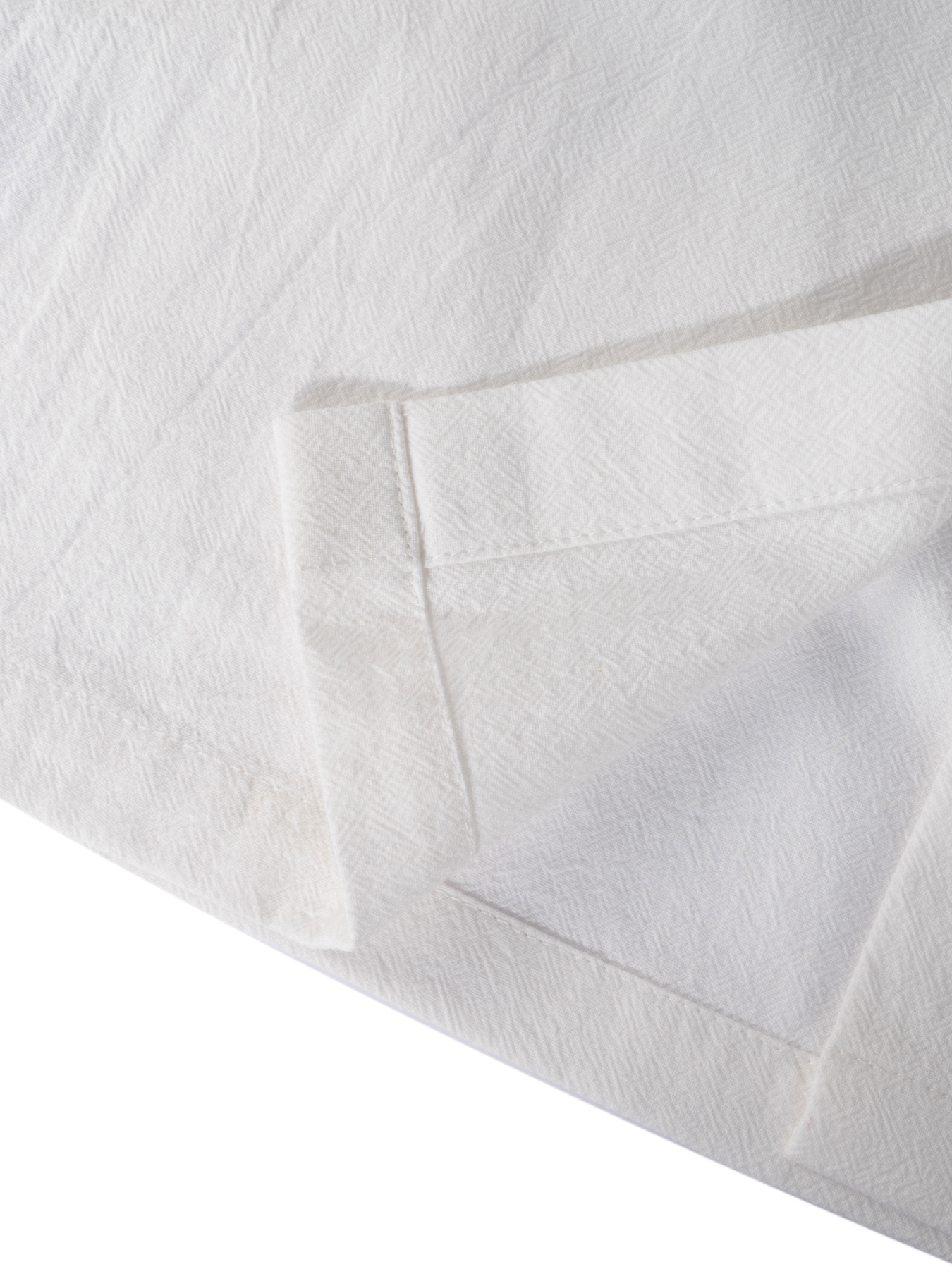 Woman's White Linen Short Sleeve Top with Back Button Detail-Aegean-sea