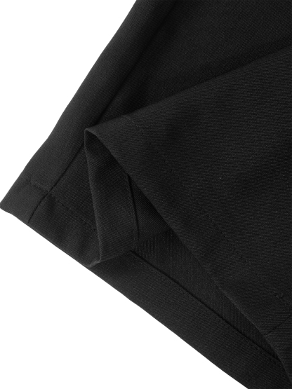 Woman's sleeveless backless suit collar-buttoned high-waisted wide-legged jumpsuit-Aegean-sea