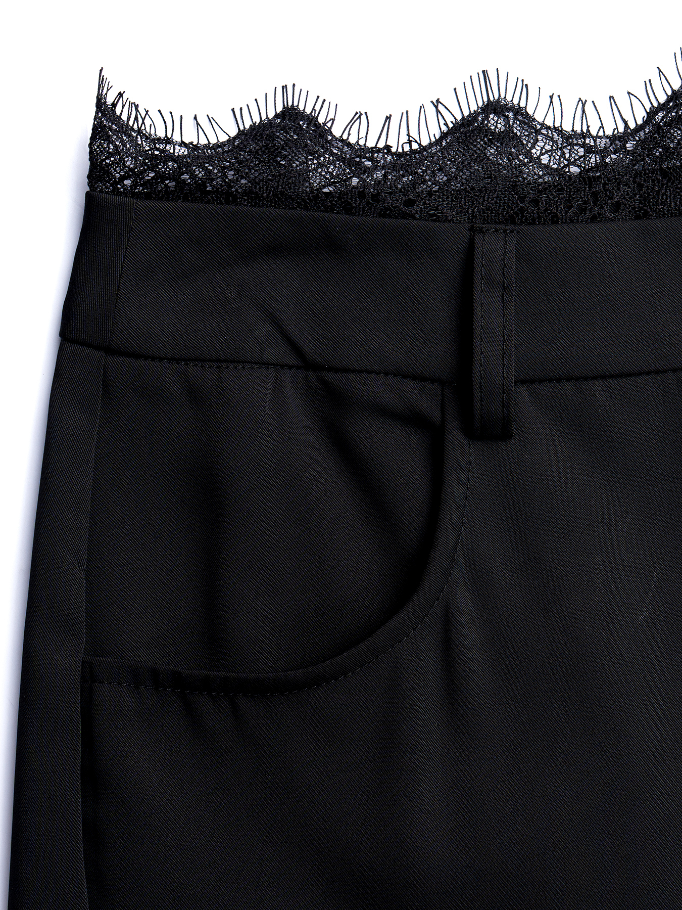 hot girl style high-waisted wide-legged pants. Lace-waisted work suit pants. Thin-looking charcoal-black pants.-Aegean-sea