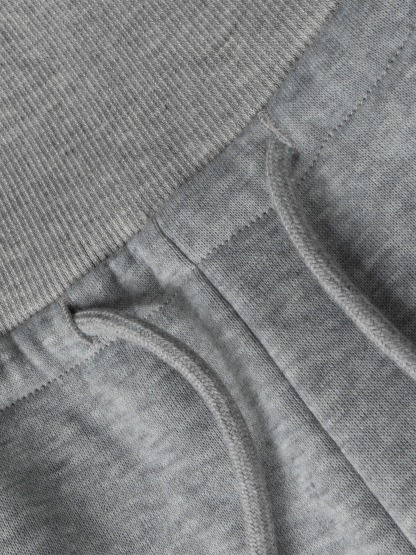 Light gray high waist drawstring broad leg wei pants woman, loose sagging feeling lazy wind pants