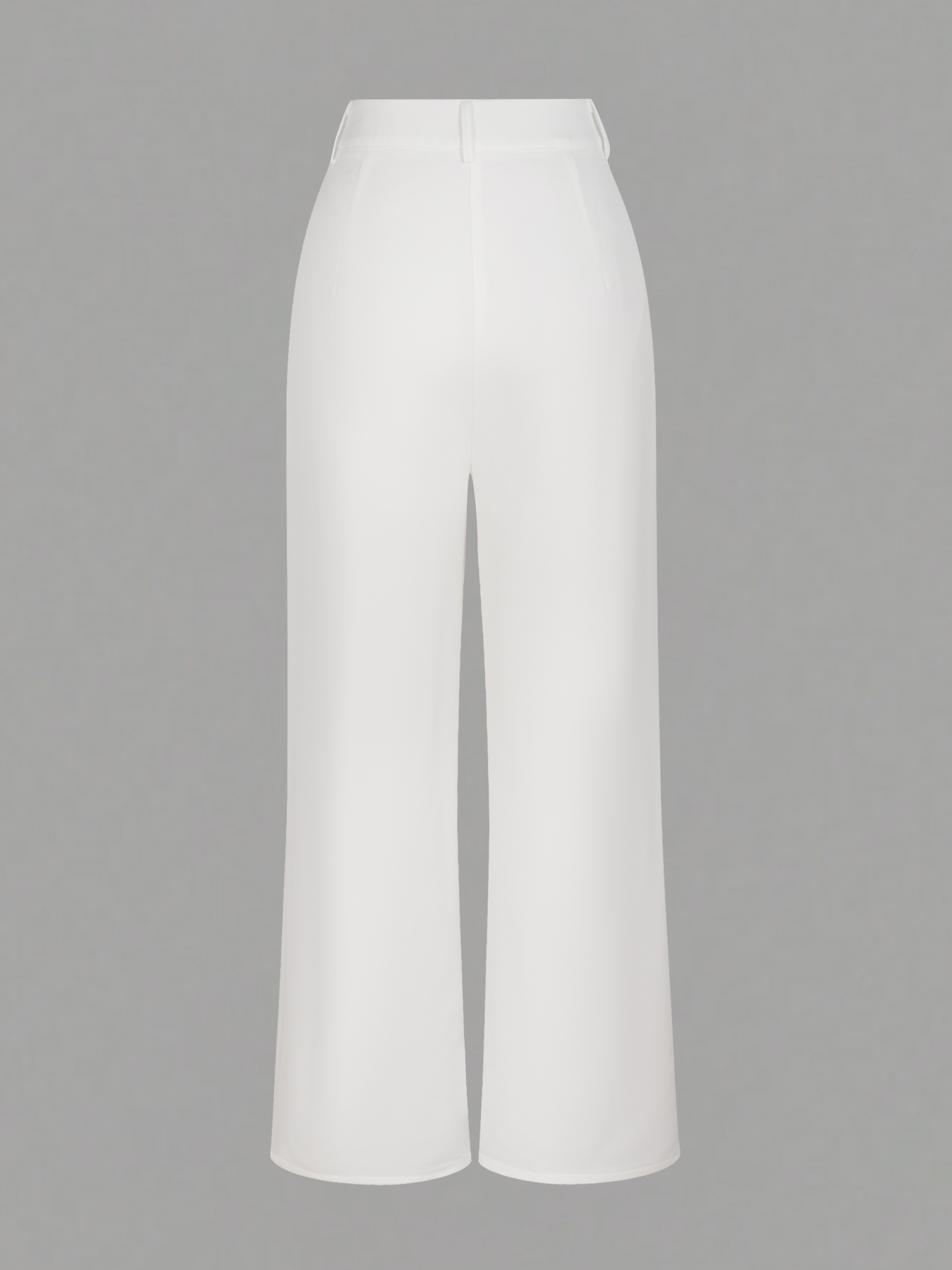 Pantalones blancos con piernas anchas y cintura alta, estilo elegante de mujer-Aegean-sea