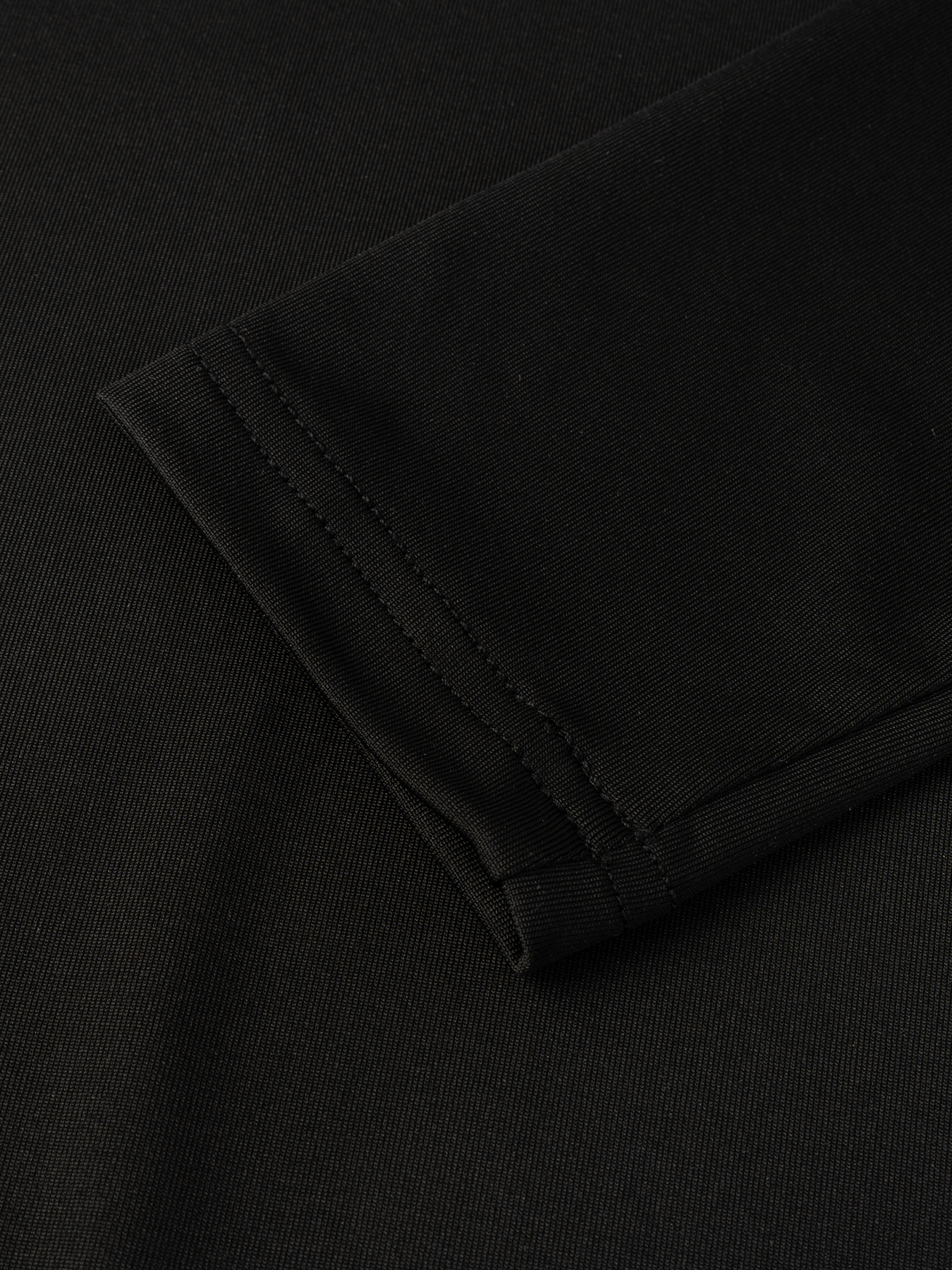 Women's Black Turtleneck Top with Leopard Print Panel and Button Detail-Aegean-sea